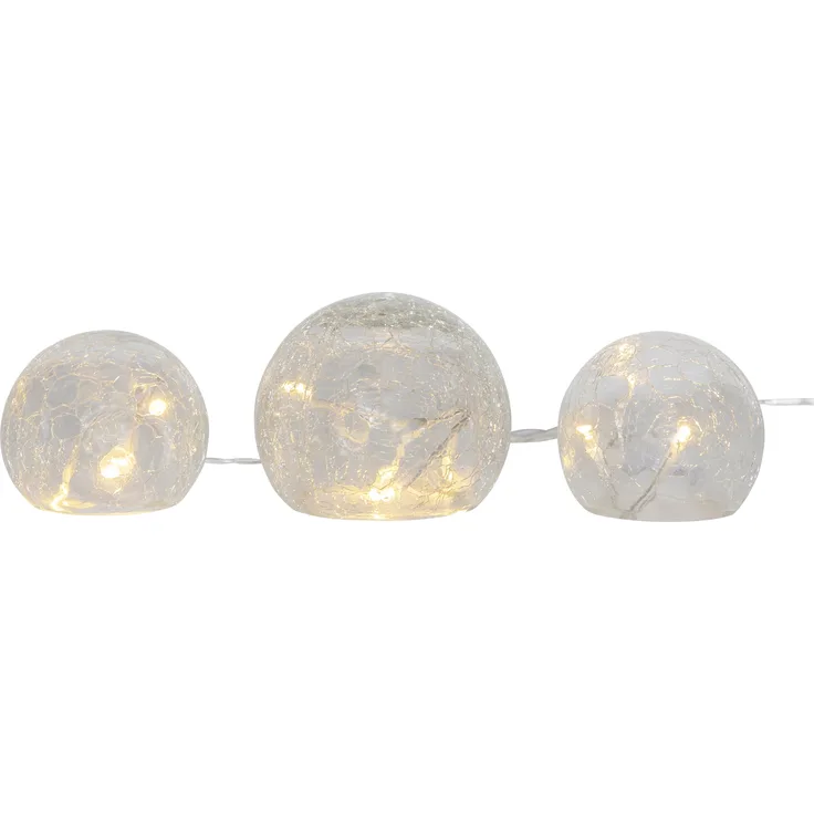 LED Tischleuchte ,Triss', Glas, Batterie und Timer, transparent, warmweiß