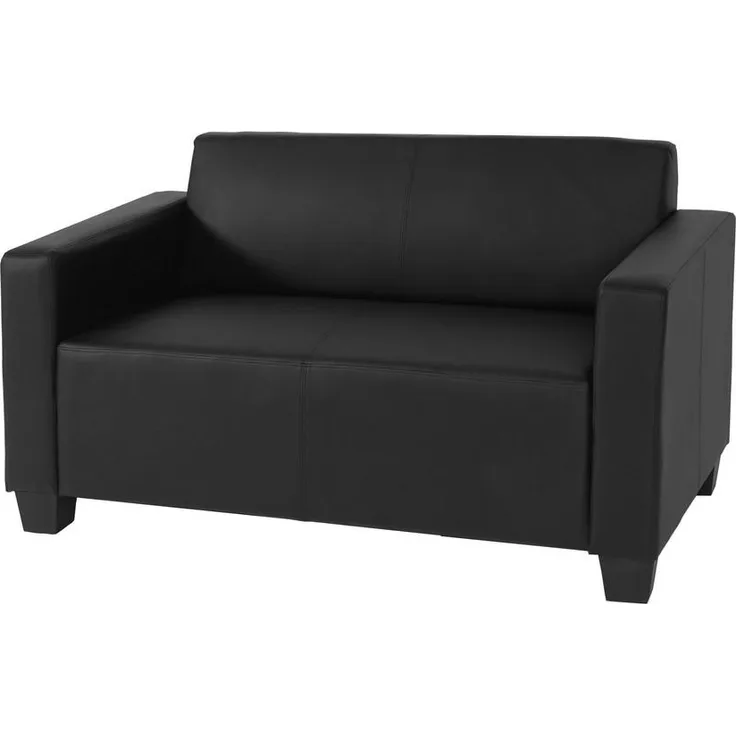 MCW 2-Sitzer-Sofa, Schwarz, Modernes Lounge-Design, Bequeme Polsterung, 136x76x52 cm, Erweiterbar mit Lyon-Serie, Maximale Belastbarkeit 260 kg