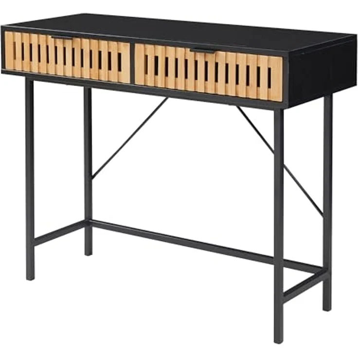 Konsolentisch Luniehti 100x40x75 cm Schwarz/Natur [en. casa] – Bild 4