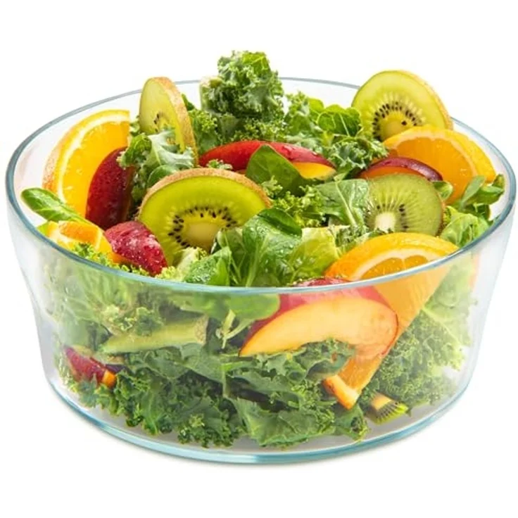 KONZEPT Salatschüssel aus Glas, 1,7 L, Glasschale ideal für Salat, (Obst, Snack, Mussli, Süßigkeiten, 1-tlg), Spülmaschinenfest, 19 cm Durchmesser – Bild 1