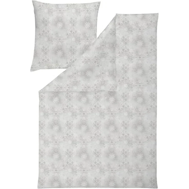 Estella Mako Jersey Bettwäsche 135x200 Amalie platin Ornamente natur 6893-915 – Bild 2