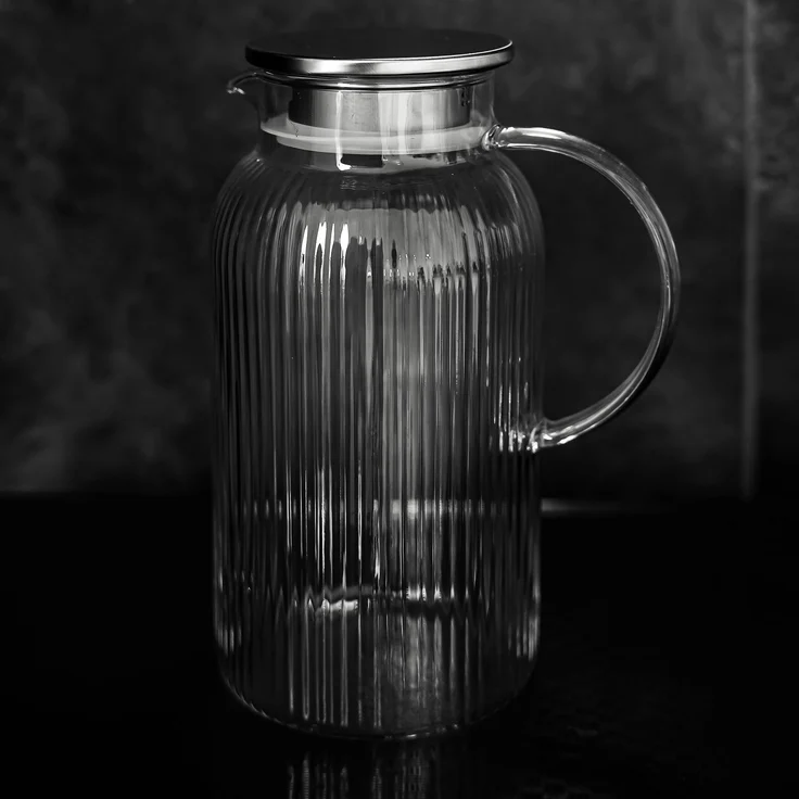 Glaskaraffe "Freya Caraffa" aus hochwertigem Borosilikatglas mit Deckel - 1800ml – Bild 4