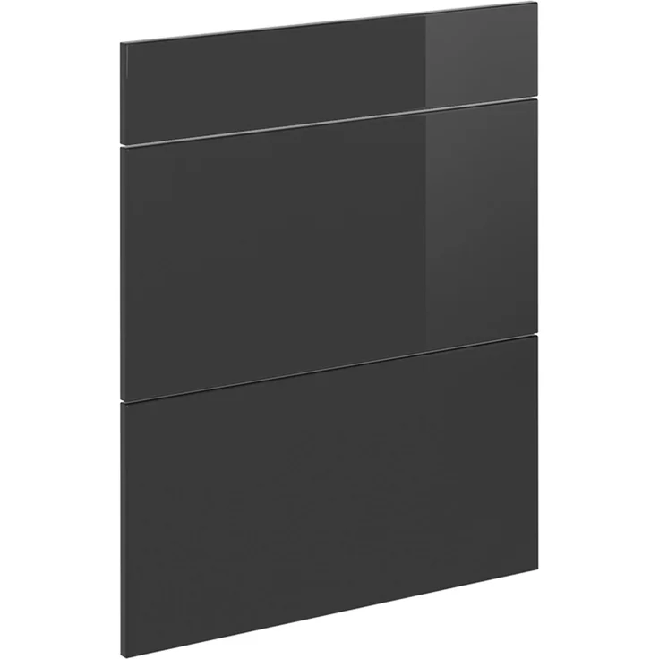 Küchenfront R-Line Anthrazit Hochglanz 59.6 x 70.4 cm Möbelfront für den Schubladenunterschrank Vicco – Bild 1