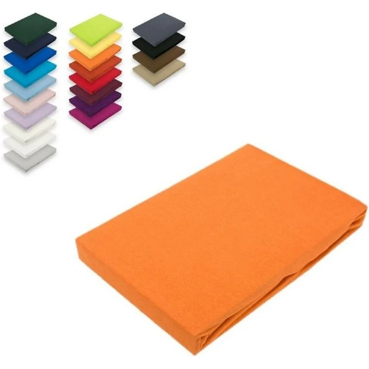 EXKLUSIV HEIMTEXTIL Jersey Spannbettlaken 60 x 120 cm Terrakotta 100% Baumwolle Bed-Sheet Bettlaken Spannbetttuch – Bild 4
