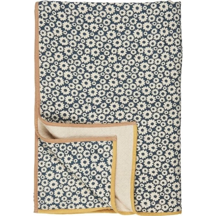 Ib Laursen - Decke Plaid Kuscheldecke Wohndecke Blumenmuster Petrol 6895-60 – Bild 4