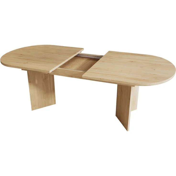 Esstisch ausziehbar 180cm×90cm×75cm in Eiche-Optik – moderner MDF-Esstisch mit abgerundeten Ecken – Bild 8