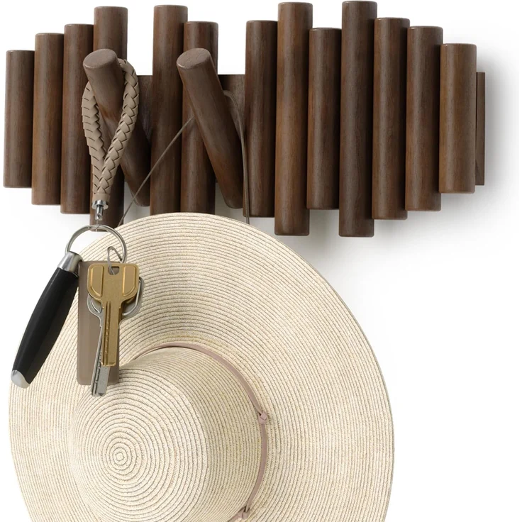 Umbra Picket mit 5 Garderobenhaken 1011471-746 walnussfarben Garderobenleiste – Bild 1