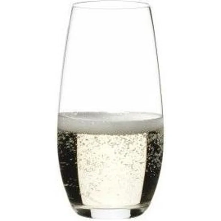 Riedel O Champagner Glas 2er Set 0414/28 und 4 EKM Living Trinkhalme aus Edelstahl