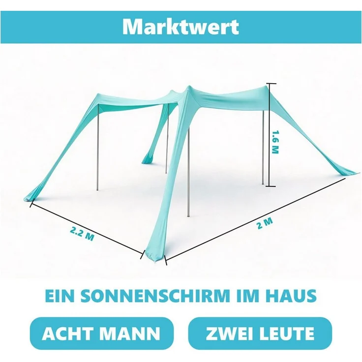 Youyijia Sonnenschirm Sonnenschutz Strandzelt mit Strand Sonnensegel – Bild 3