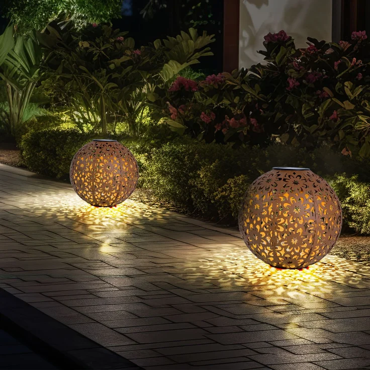 LED Solarleuchte, Dekorgeflecht-Kugel, D 20 cm – Bild 3