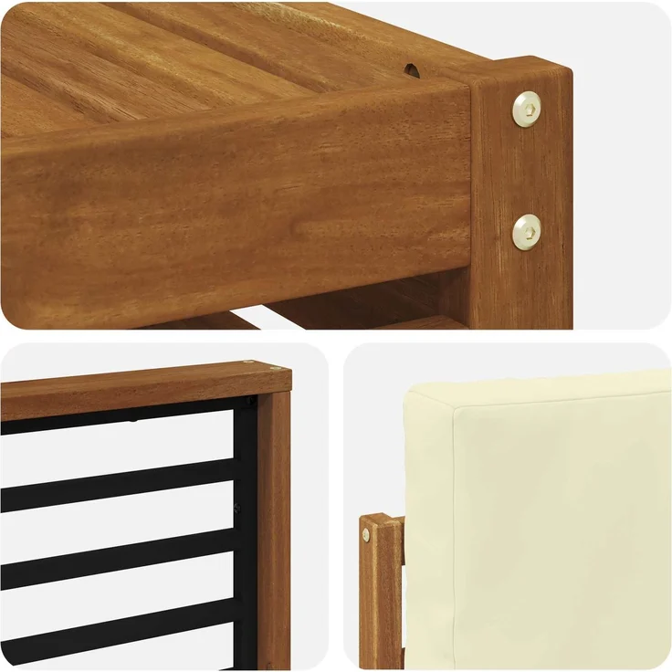 vidaXL Outdoor-Sofagarnitur 7 stk. 6-Sitzer Natur und Creme 3374940 – Bild 7