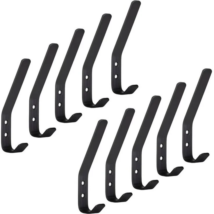 SO-TECH® Garderobenhaken ALBA echt Edelstahl schwarz matt (10 St), groß (142 x 20 mm) – Bild 4