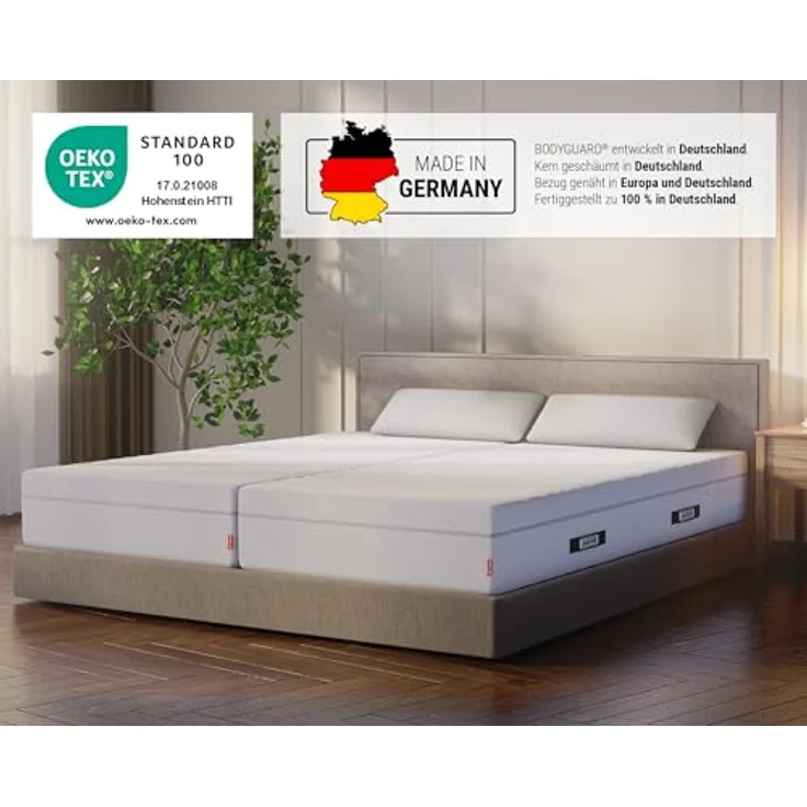 bett1 BODYGUARD Boxspring Matratze 180x200 mit ca. 28 cm Matratzen-Höhe! (100 % Vollschaum, 2in1 Liegehärten Mittelfest & Fester, Oeko-TEX 100, QXSchaum) – Bild 7