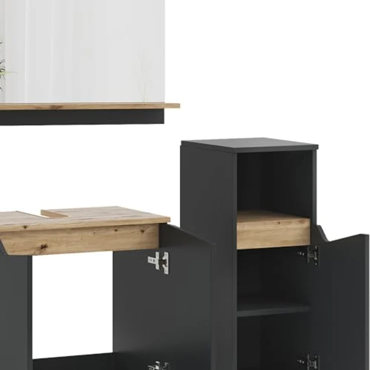 Badmöbel-Set Marelle Anthrazit 3 Teile, mit Midischrank Vicco – Bild 7