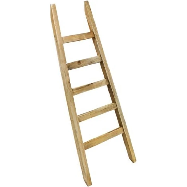 Spetebo Dekoleiter Holz mit 5 Sprossen - 80 x 29 cm - Mini Leiter im Landhaus Design (Stück, 1 St, 1), in konischer Form – Bild 1