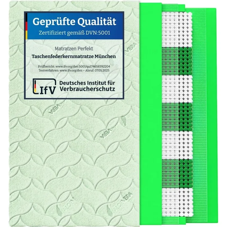 Matratzen Perfekt Taschenfederkernmatratze MÜNCHEN, 23cm hoch, 1000 Federn, 80x200 cm, H2