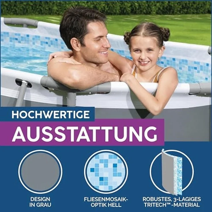 Bestway Power Steel Oberirdischer Pool Oval 305x200x84 cm 92857 – Bild 5