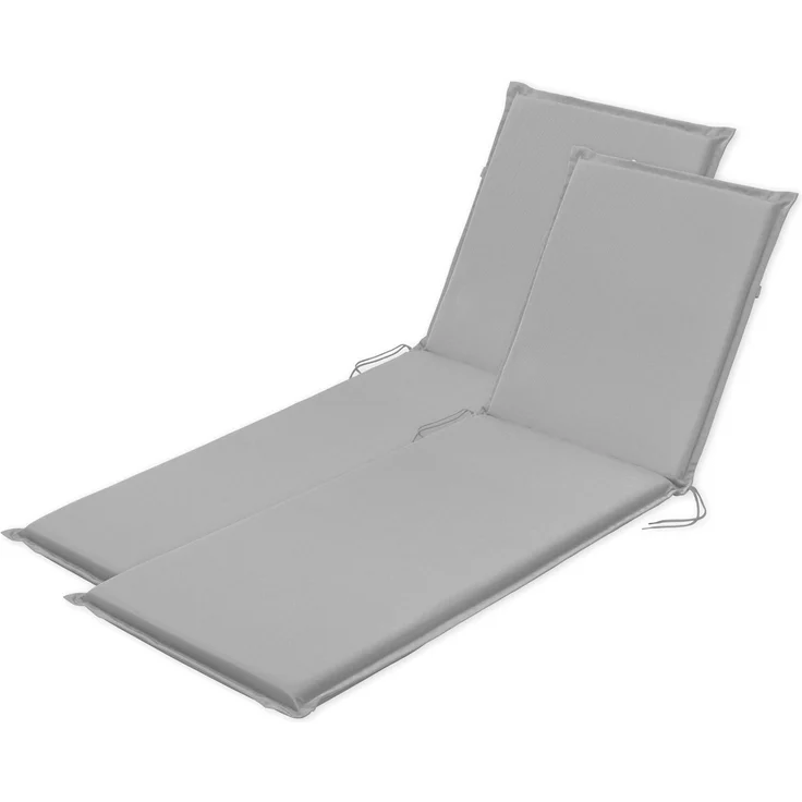 Traumnacht Komfort 2er Set Liegenauflagen Outdoor silber mit abnehmbarem Bezug 190 x 58 x 6 cm, Öko-Tex zertifiziert, produziert nach deutschem Qualitätsstandard – Bild 1
