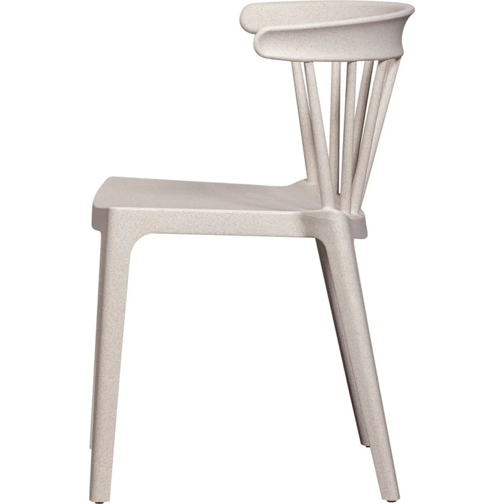 Gartenstuhl Bliss aus Kunststoff, stapelbar und wetterfest, moderner Stil, Off-White, für drinnen und draußen – Bild 4