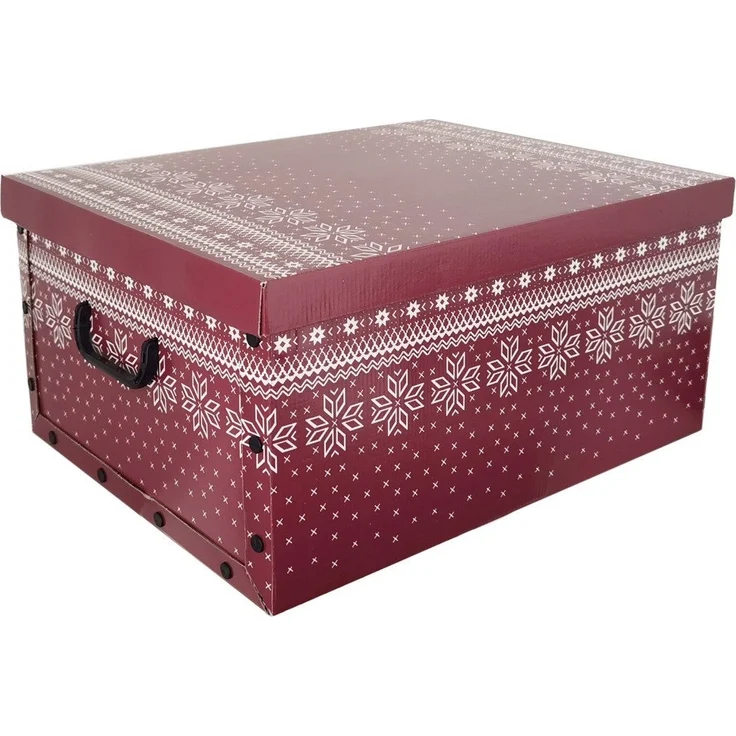 Kreher Aufbewahrungsbox Karton für Christbaumkugeln, Dekor: 'Red Snowflake' – Bild 2
