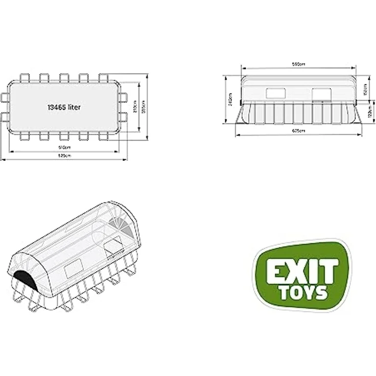 Exit Aufstellpool Framepool mit Dach | Braun | 540 x 250 x 122 cm – Bild 4