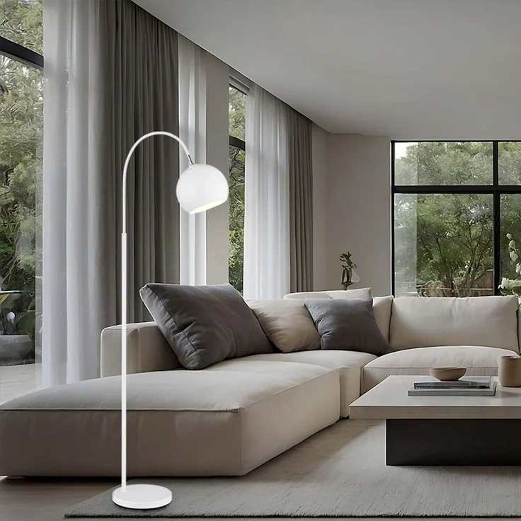 Stehleuchte, Metall, weiß, H 150 cm – Bild 5