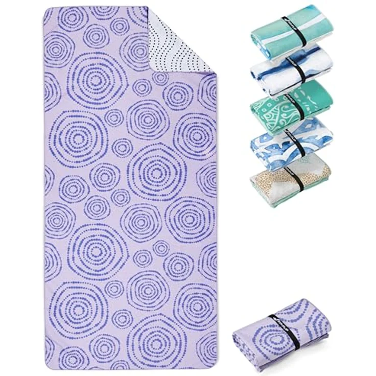 Fit-Flip Strandtuch XXL Mikrofaser, leicht und schnelltrocknend, 100% recycelt, sandfrei und schmutzabweisend, Circles 200x90cm – Bild 1