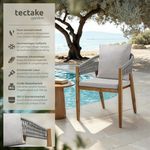 tectake Gartenstuhl Balkonstuhl Manacor, Ropedesign - lasiertes Akazienholz, wetterfest (Set, 2 St), Durchgehende Arm- und Rückenlehne