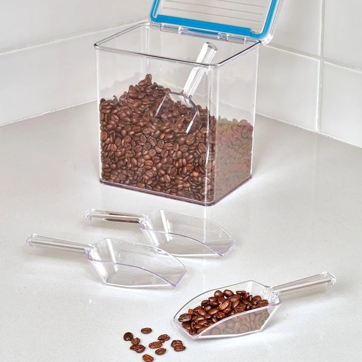 iDesign Messlöffel für einen Esslöffel, kleine Mehlschaufel aus Kunststoff, 8er-Set Schäufelchen für Mehl, Gewürze und andere Lebensmittel, durchsichtig – Bild 5