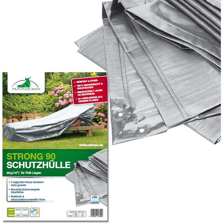 Bio Green Schutzhülle für RollLiege, hochreißfest, Silber, Möbelabdeckung, RX90RL SG