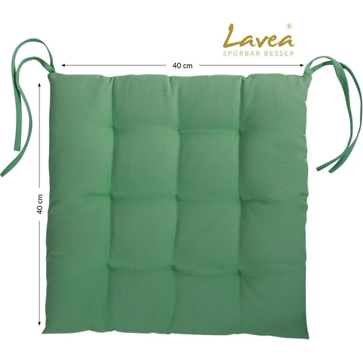 Lavea Stuhlkissen Lavea® Sitzkissen & Stuhlkissen 40x40 cm – 4er/8er Set, 40x40x3 cm, mit Stoffbändern, Indoor & Outdoor, für Garten & Balkon – Bild 4