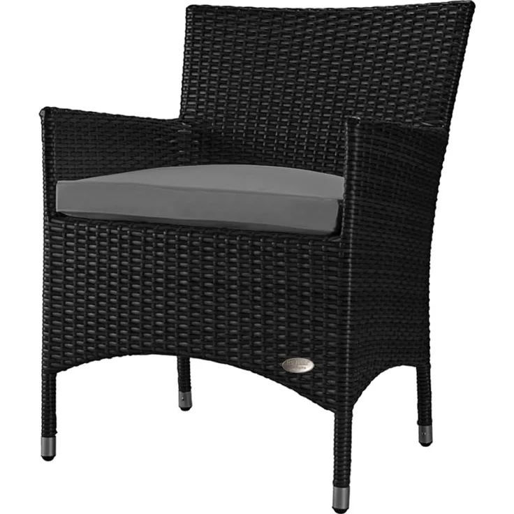 XXXL Rattan Stuhl Trento, Farbe Schwarz