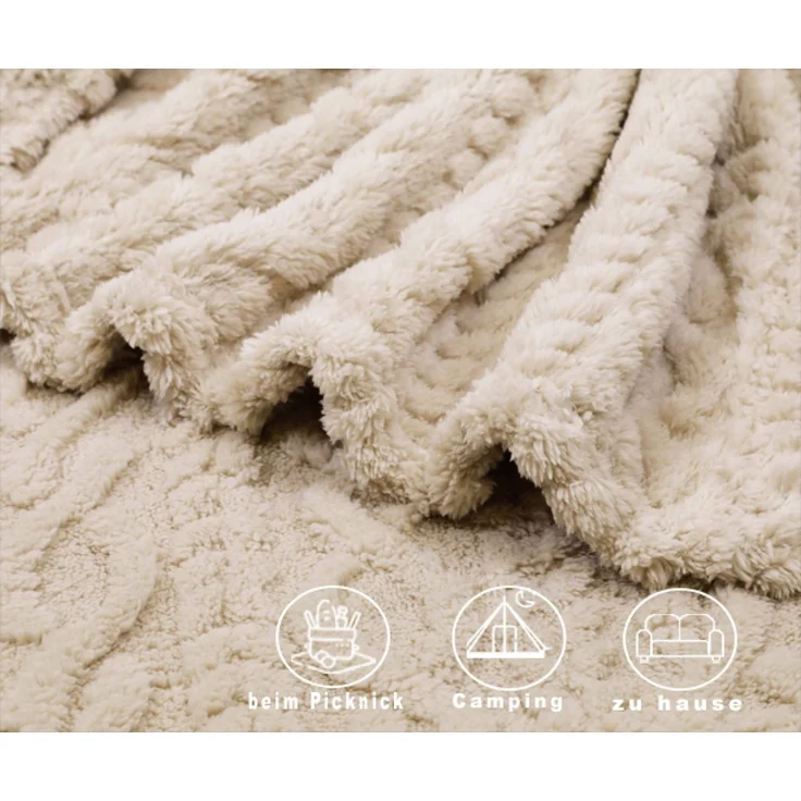 Wohndecke Kuscheldecke BOZEN Ornament Flauschig XXL Größe 150x200 cm, Betz, Wohndecke XXL Warm Sofadecke Decke Couch Fleecedecke – Bild 3