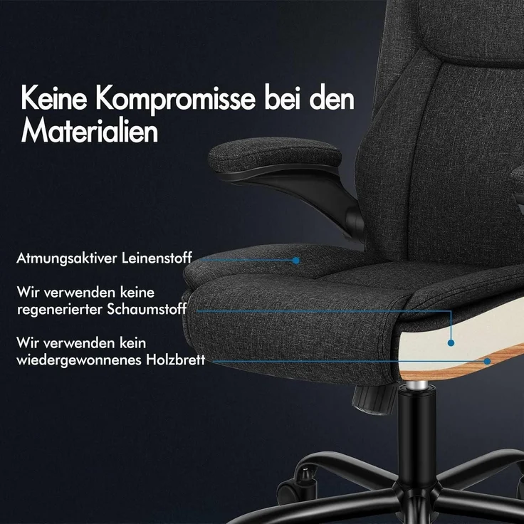 Ergonomischer Gaming Stuhl Massage Bürostuhl SGS Gas-Lift Schwarz – Bild 5