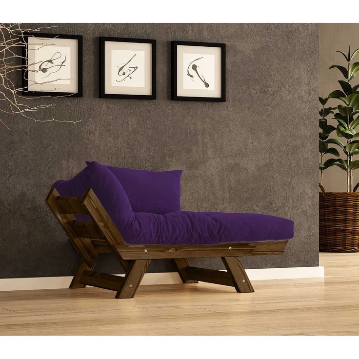 Skye Decor 'CPT8137-140' Garten-Sessel, Walnuss / Lila, 108-140 x 75 cm – Bild 2