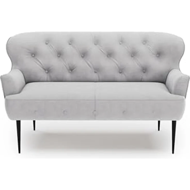 CAVADORE 2-Sitzer Küchensofa Amba, Trendige Sitzbank für Küche oder Esszimmer / 153 x 97 x 87 / Flachgewebe: Hellgrau – Bild 7