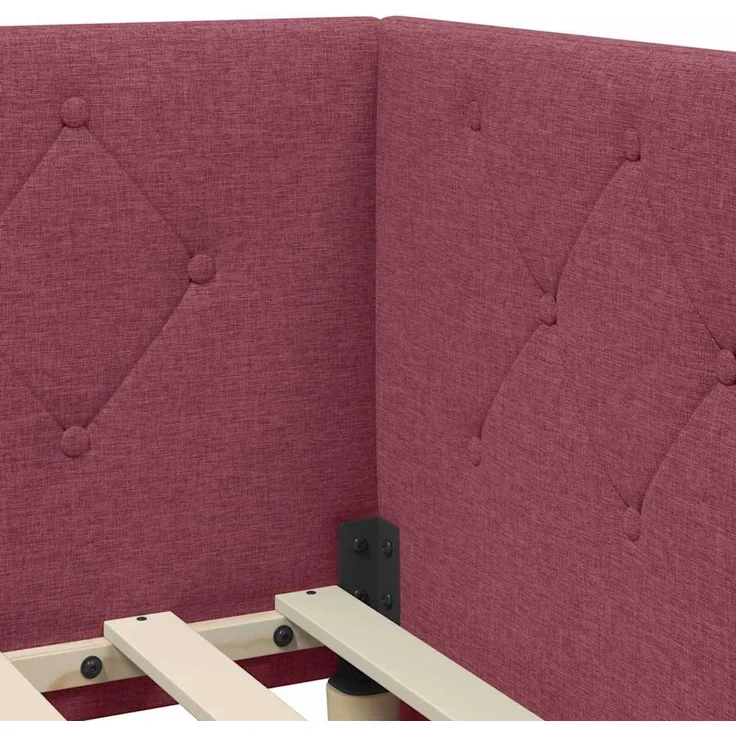 vidaXL Eckbettgestell Weinrot 100 x 200 cm Stoff 3394056 – Bild 9