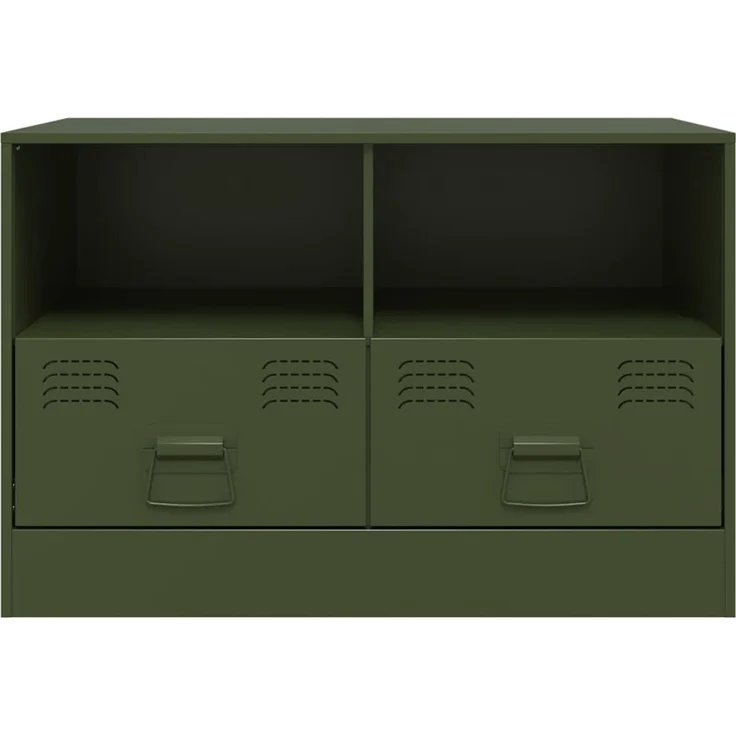 2 pcs TV-Schrank, Lowboard Olivgrün 67x39x44 cm Stahl – Bild 5