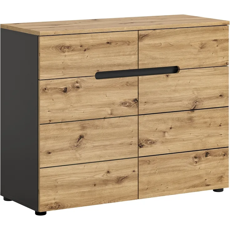 Kommode >Canu< in Basalt Grau / Artisan - 100x81x40cm (BxHxT)