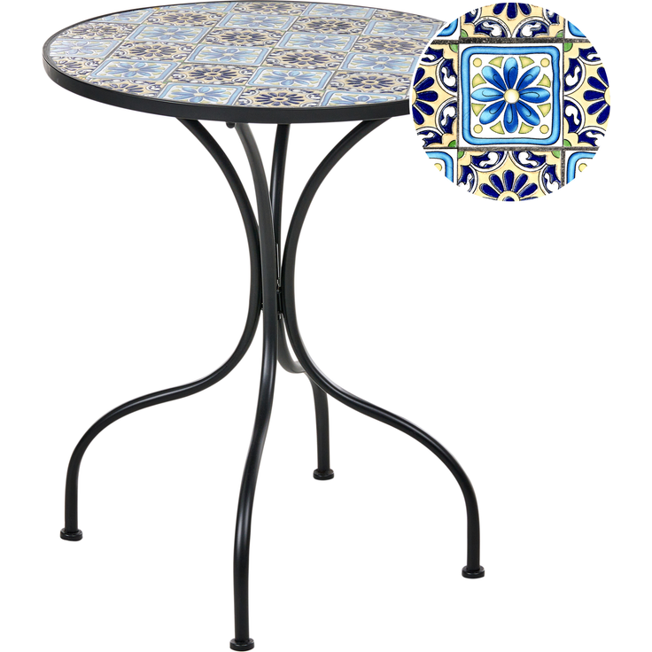 Outdoor Bistrotisch AGGIUS 60 cm 60 cm Metall Blau