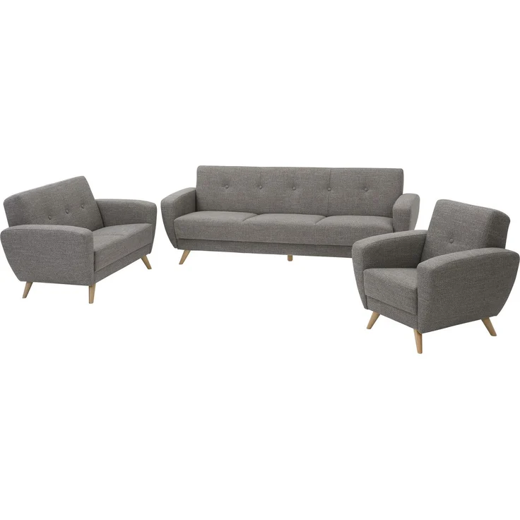 Sofa 3-Sitzer mit Bettfunktion Kazdoia Flachgewebe grau – Bild 10
