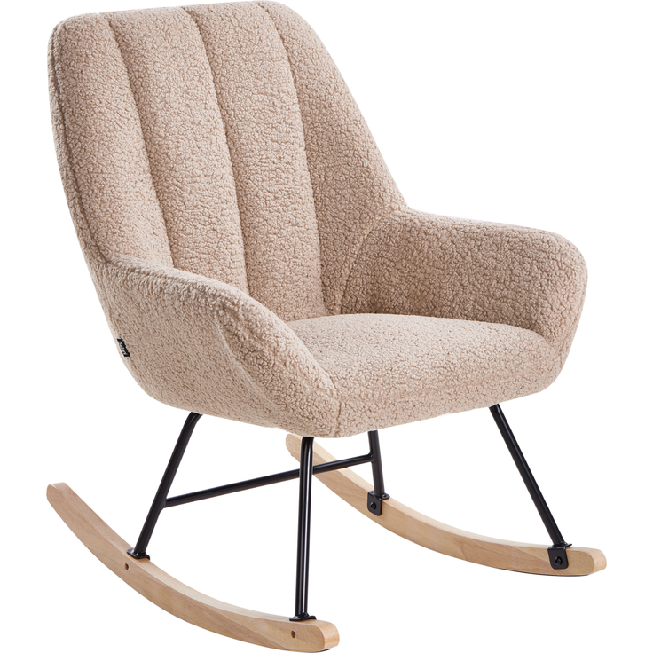 Schaukelsessel KINNO Bouclé Beige – Bild 6