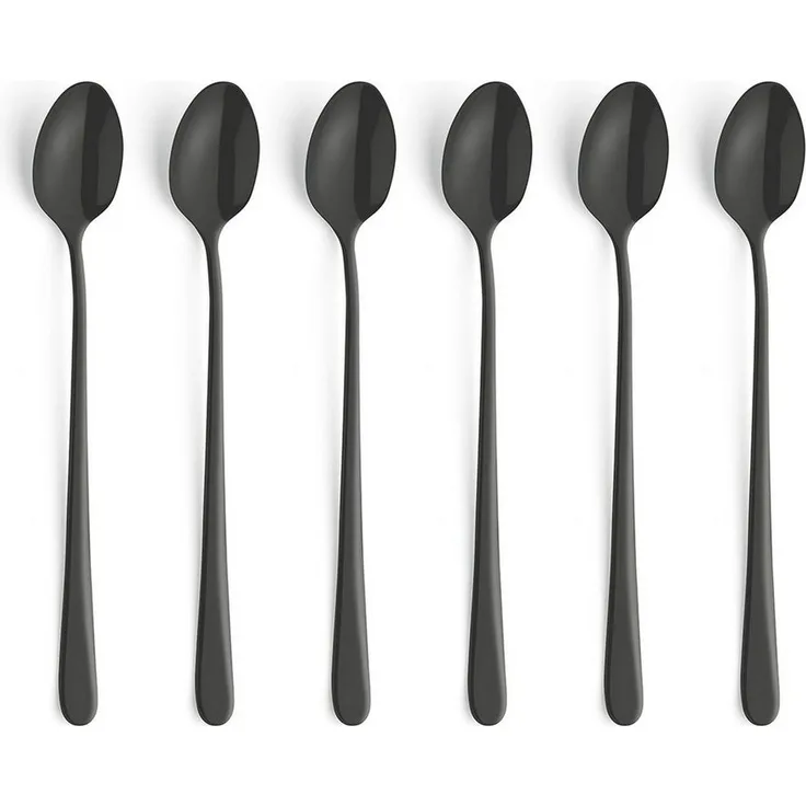 Amefa AUSTIN Longdrink-/Latte Macchiato Löffel Set 6-teilig PVD schwarz mattiert