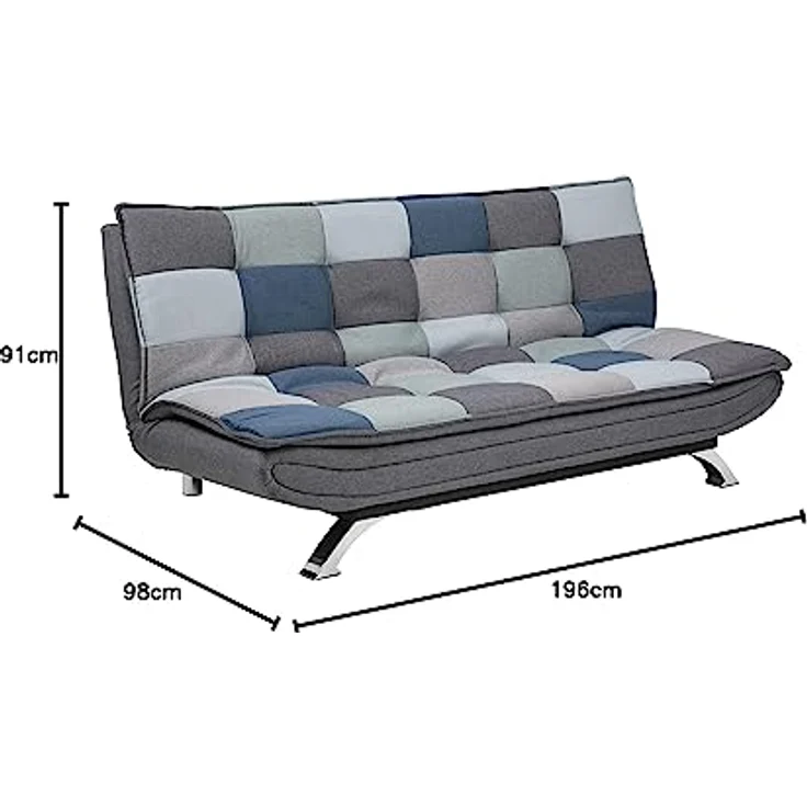 Schlafsofa FAITH, grau/blau, ca. 196 cm – Bild 4