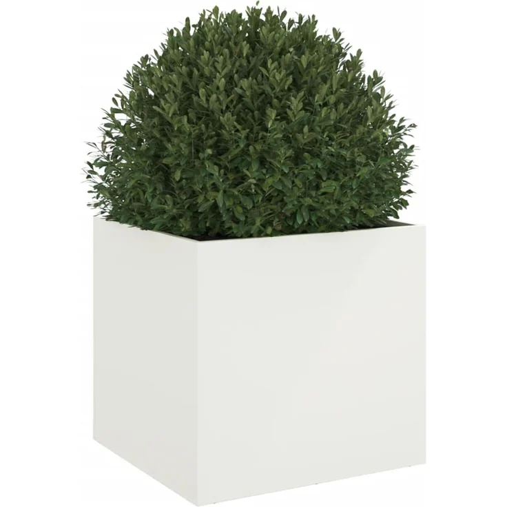 vidaXL Pflanzkübel Weiß 49x47x46 cm Stahl 841561 – Bild 3