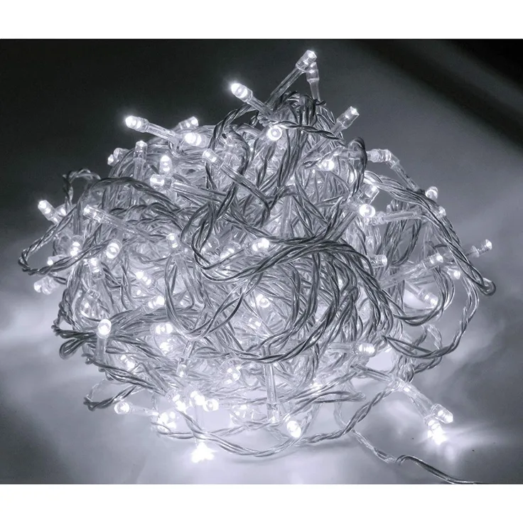 48er LED Lichterkette Außen Innen Partylichterkette Weihnachtslichterkette weiß