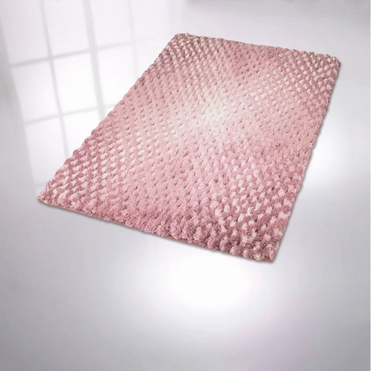 Kleine Wolke Badematte Cory, Höhe 24 mm, rutschhemmend beschichtet, fußbodenheizungsgeeignet, Polyester, quadratisch, Badteppich, modischer Farbverlauf, Hoch-Tief Effekt, waschbar – Bild 3