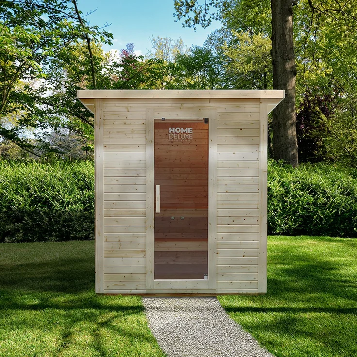 HOME DELUXE Saunahaus Outdoor TALO L - 221 x 217 cm für 4 Personen – Bild 1