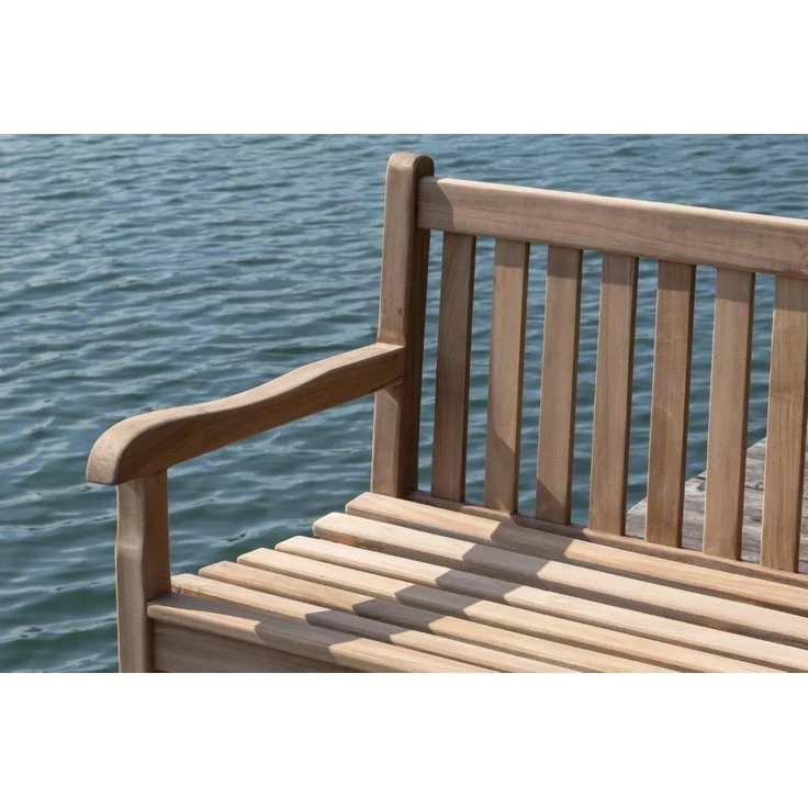 Stabile Bank Gartenbank Picadelly 120 cm in Premium Teak mit Armlehne – Bild 5