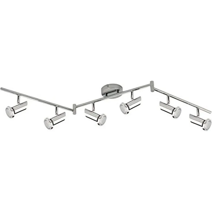TRANGO LED Deckenspots, 6-flammig 2000-068-5W LED Wohnzimmer Lampe MIA in Chrom-Optik inkl. 6x 5 Watt GU10 LED Leuchtmittel, Deckenlampe, Deckenstrahler, Deckenleuchte, Schlafzimmer Leuchte schwenkbar und drehbar